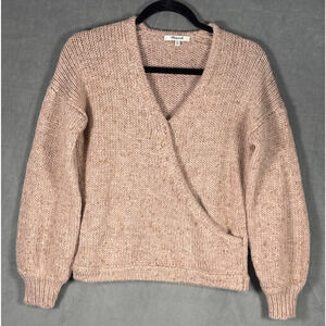 Madewell Womens Beresford Wrap-Front Pullover Sweater Size‎ XXS Marled Wisteria